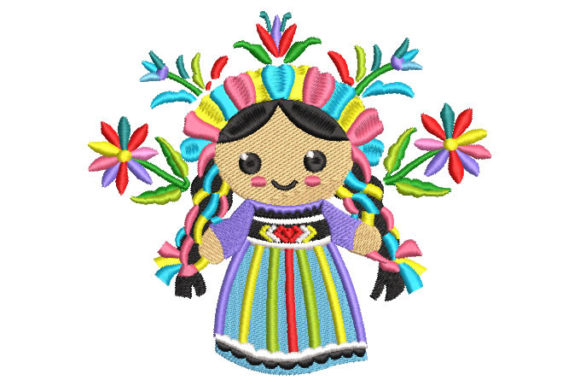 A Sweet and Detailed Doll Embroidery Design for Handmade Gifts