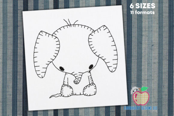 Baby Elephant Sitting Bean Stitch for Seasonal Gift Projects