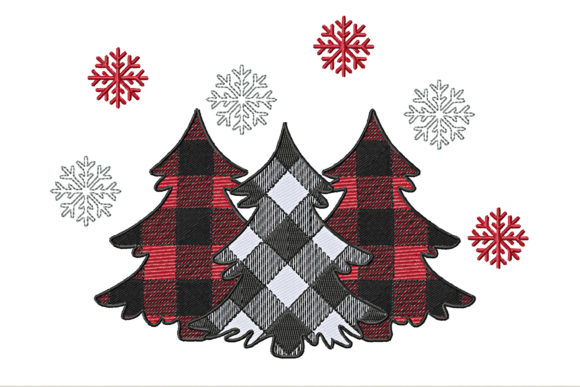 Christmas Tree Checkered Embroidery Design Review