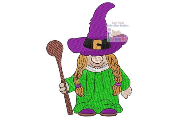 Halloween Girl Gnome Embroidery: Spooky-Sweet Gift Stitching