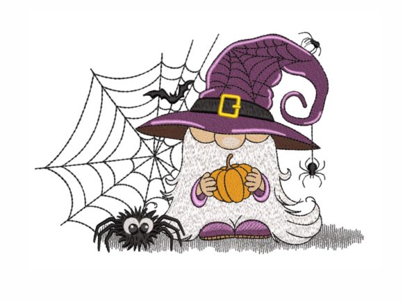 Halloween Gnome Embroidery Design for Your Small Shop