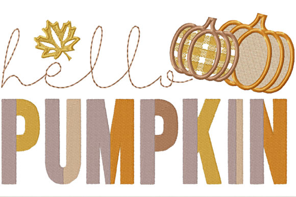 Hello Pumpkin Embroidery Design for Branded Merch