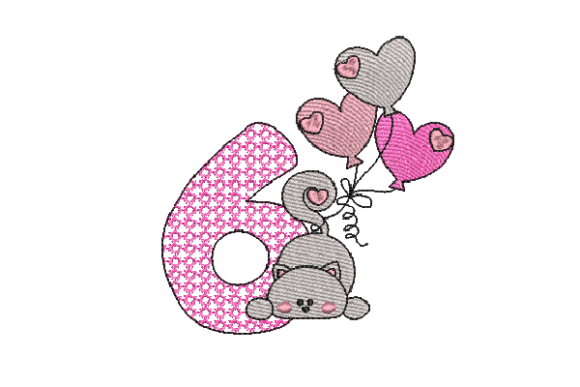 Reviewing the Number 6 Cat Sketch Embroidery Design