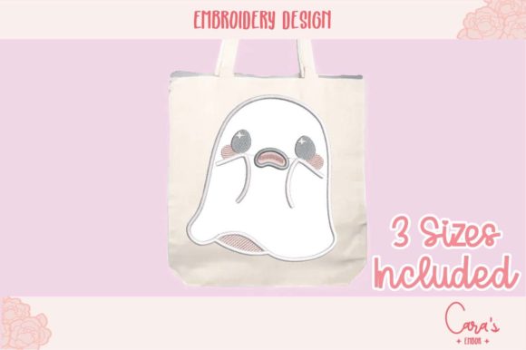 Scary Ghost Applique for Boutique Apparel Projects