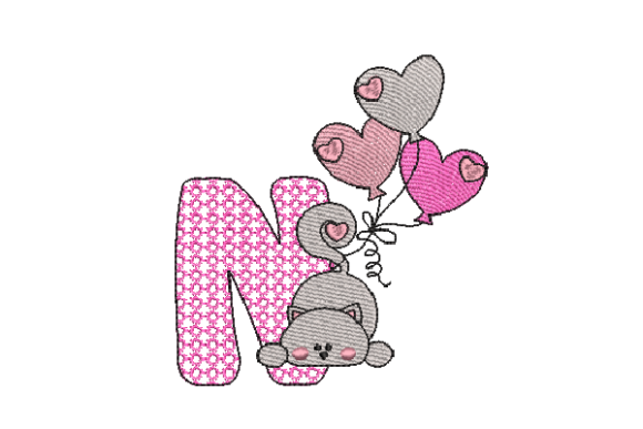 The Letter N Cat Sketch Embroidery Design Review